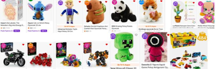 Hepsiburada Peluş oyuncak ve oyuncaklar